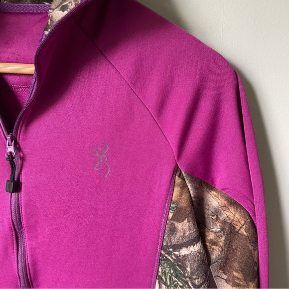 Browning Purple Quarter-Zip Pullover with Camouflage Accents Size Small - Picture 3 of 6